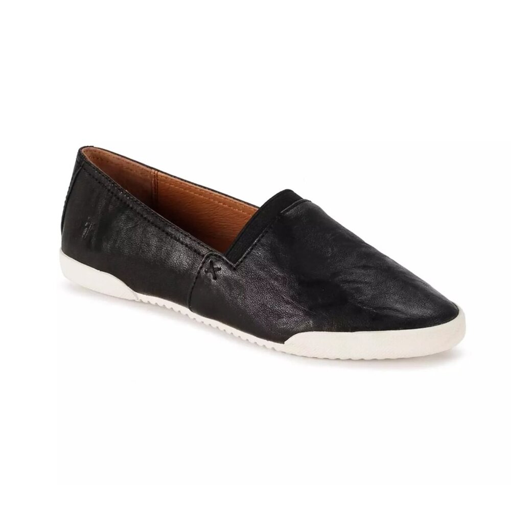 Frye Melanie Womens 10 Slip on Shoes Black Antique Soft Vintage Leather Sneaker